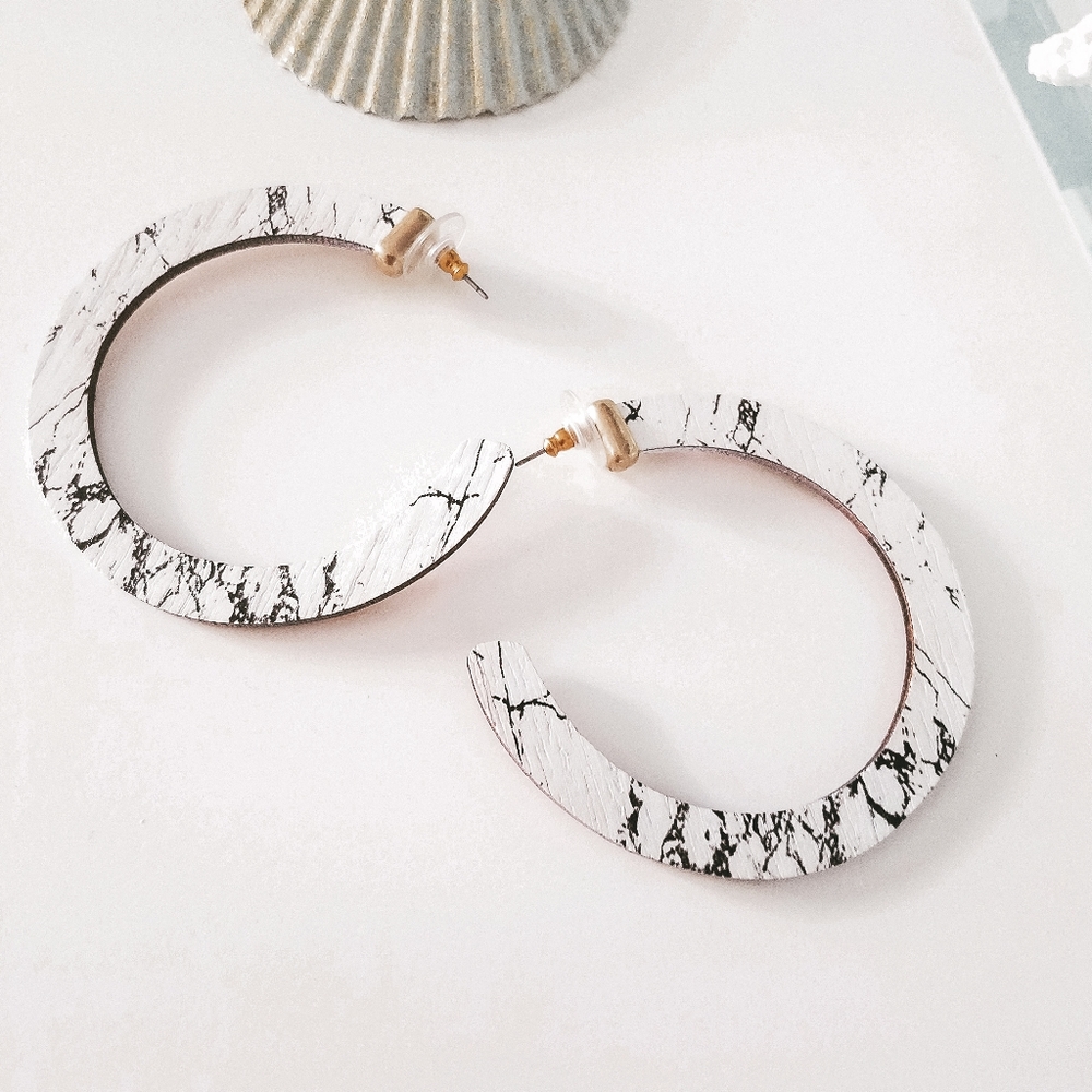 3/$30 Marble Wood Earrings